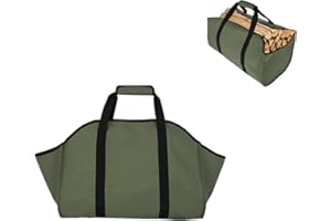 BEISUOSI Brennholz Log Carrier Tragetasche, Leinwand Brennholz Halter, Extra große langlebige Holzöfen, Brennholz, Protokolle, Camping, Landschaftsgestaltung-GREEN