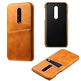 Happon Custodia OnePlus 6T, Ultra Sottile Protettiva a Libro di Pu Pelle Case Portafoglio con Carta Fessura, Funzione Stand, Antiurto Morbido Cover per OnePlus 6T (Arancia)