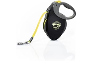 Flexi, gigantyczna zwijana smycz dla psa o długości 8 m, mocne i wytrzymałe psy do 25 kg, pasek o zwiększonej widoczności w neonowym kolorze, solidny i ergonomiczny układ hamulcowy