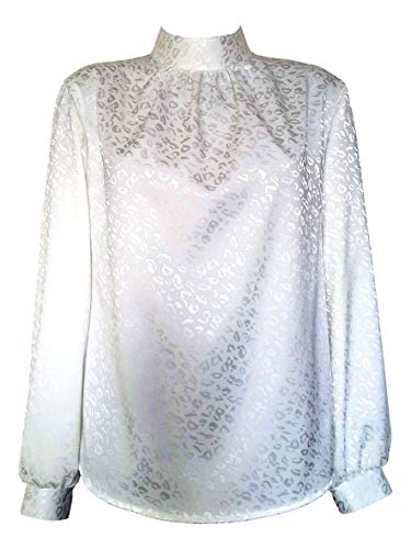 Preisvergleich Produktbild FASHION-KEM Damen Bluse Satin, Elfenbein, 38