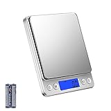 ★Smart-Anzeige und Energieeinsparung:  Blaues Licht LCD-Anzeige,TARE-Funktion, Einfach zu bedienen, Auto aus, um die Batterielebensdauer, geringer Stromaufforderung Funktionen speichern.