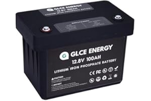 Lifepo4 Bateria 12V 100Ah,GLCE ENERGY 1280Wh Bateria Solar,10 años de Vida útil,10000+ de Ciclo Profundo y Protección 100A BMS, Batería Litio para RV, Hogar,reemplazo mayoría de la energía de Respaldo