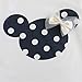 TiaoBug 2pcs Baby Girls Kids Bowknot T-shirt Tops + Polka Dots Pants Trousers Outfits Set 12-18 Months Navy Blue