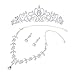 Tinksky Bridal Wedding Jewelry Set Rhinestone Tiara Necklace Earrings