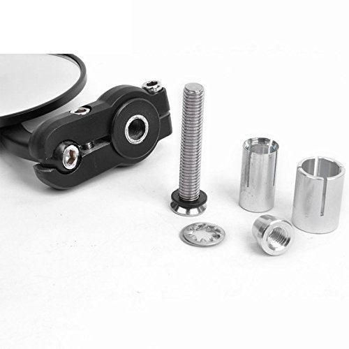 Paar Lenkerendenspiegel Rund Seitenspiegel Motorrad Rückspiegel für 7/8 22mm Universal Schwarz