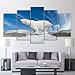 Produktbild jqnxww Leinwand Gemälde Wohnkultur Wandkunst Rahmen 5 Stücke Bears Polar Sky Natur Tiere Bilder Für Wohnzimmer HD Druckt Poster-Kein Rahmen
