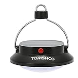 TOMSHOO Luces Solar de Camping Lámpara Colgante Acampa Portátil Recargable con USB o Paneles Solares Cargador para el Teléfono 3 Modo 200 LM 12 LED