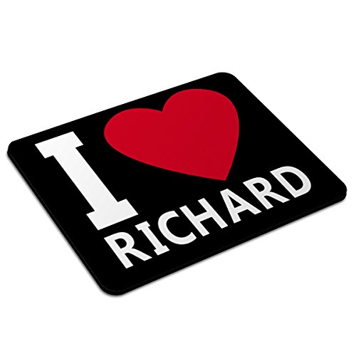 Mousepad mit Namen Richard personalisiert - Motiv I Love - Namensmousepad, personalisiertes Mauspad, Gaming-Pad, Maus-Unterlage, Mausmatte