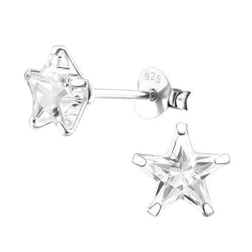 Laimons Pendientes para mujer Estrella Circonita Plata de ley 925
