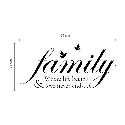 Walplus Family Wandbild Zitat Aufkleber Papier-Kunst-Dekoration - 3