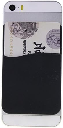 YUYIKES Silicone 3M adhesive Smart Card Pouch,Credit Card Holder Stick-On Wallet for all iPhone and Android Smartphones (BLACK)