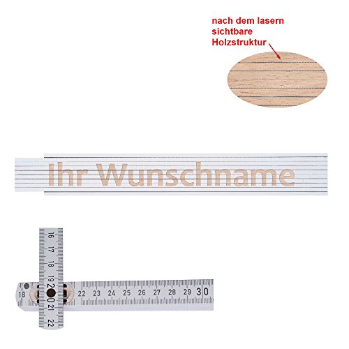 Zollstock/Meterstab 2 Meter mit beliebigem Namen Wunschname Wunschtext