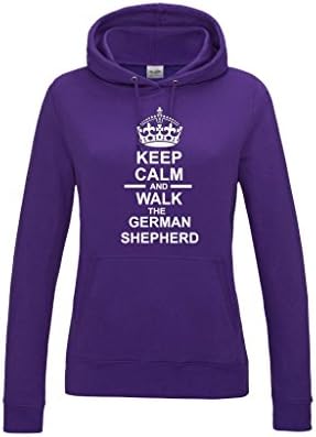 Keep Calm &amp; Walk The German Shepherd Dog Womens Hooded Sweatshirt