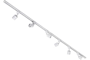 Litecraft Kitchen Track Light with Soho Fixture & GU10 LED Bulbs - (White, 2M 6 Light)