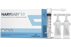STERILFARMA EVOLUTION NaryBaby Kit Dispositivo soluzione ipertonica per lavaggi nasali, completo di erogatore, soluzione salina 3%, pulisce le cavità nasali, adatto per tutte le età