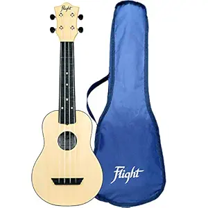 Flight Designer Series TUS35 4 Strings Soprano Ukulele, with Gig Bag, (Natural)