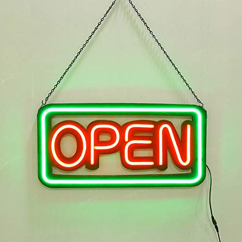 DAKANG LED Open Sign für Schaufenster Display beleuchtet Blinkendes LED-Schild Superhell 50 cm x 25 cm x 2,5 cm [Energieklasse A +]