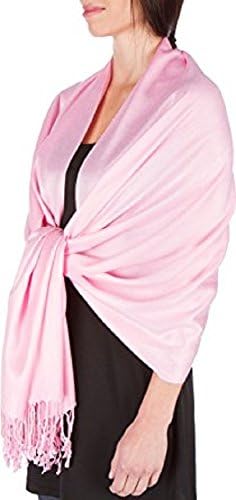 UK Stock Silky Soft Solid Pashmina Feel Shawl / Wrap / Stole Fast Delivery High Quality (Bubblegum Pink)