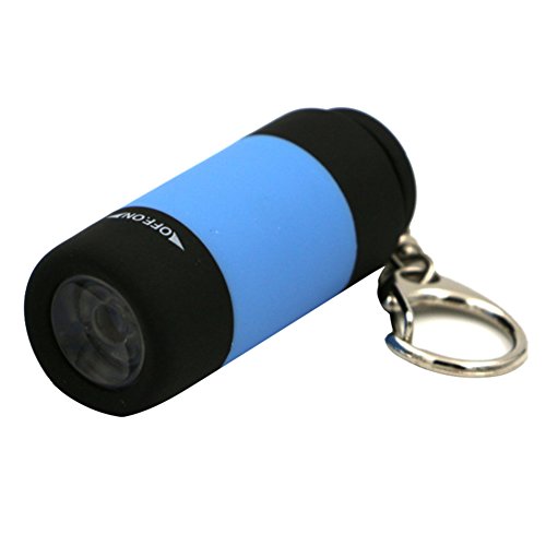 Blue Vessel Wiederaufladbare USB-LED-Licht-Taschenlampen-Lampen-Mini-Taschenlampe Schlüsselbund Tasche Wasserdicht (Himmelblau)