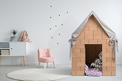 Gigi Blocs GIGI XXL de construction Blocs de construction XXL de bricolage Maison de jeu pour enfants | Maison de jeux de grand carton pour enfants | Maison Montessori - lit, tour Jumbo et château | 203 blocs | Cadeau idéal | Kit de construction