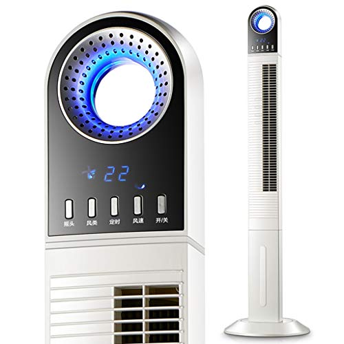 Preisvergleich Produktbild Großer Luftkühler Oszillierende Turmventilator mit Fernbedienung blattlose vertikale Klimaanlage Lüfter, 3 Geschwindigkeit, leise, 15 h Timer, 35,5 x 135 cm, weiß Anpassung Energiesparende Fans