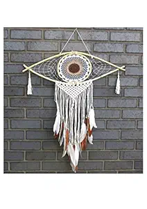 Shubh Enterprises Dream Catchers Wall Hangings For Home Decor Bedroom Livingroom Balcony Car Garden Party Cafe Handmade Dreamcatcher For Positivity Feathers Hanging Wall Decoration Items For Kids Room (Pack of 1, 25L x 28H Inches)