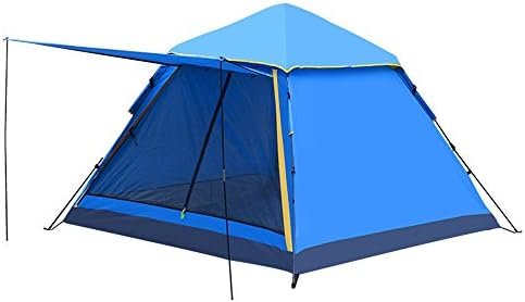 RFVBNM Automatic tent outdoor 3-4 people indoor family camping Tent multi-person field square roof rain-proof tent large space,blue