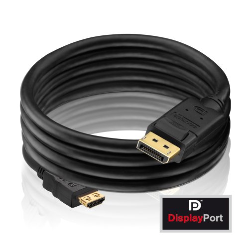 PureInstall PI5100-010 DisplayPort auf HDMI Kabel (DisplayPort Stecker (20pin) auf HDMI-A Stecker (19pin)), zertifiziert, 1m, schwarz - 3