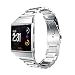 Produktbild Fitbit Ionic Armband, Pretop solides Edelstahl Gliederarmband für die For Fibit Ionic, mit Faltschliesse [mit Link-Entferner] Fitbit Ionic Stahl Metall Ersatzband (Silber)