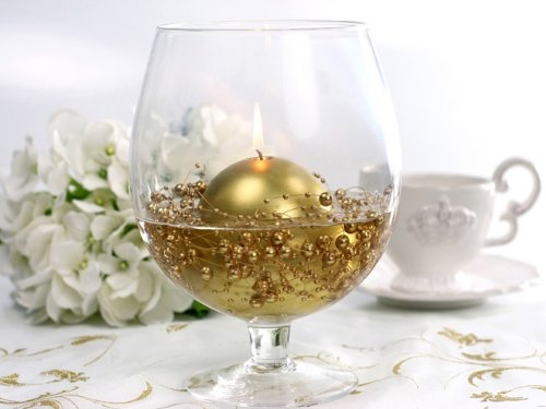 SiDeSo® Perlengirlande gold 5 Stück á 1,3m Tischdeko Hochzeit - 2