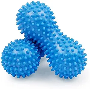 IRIS Spiky Massage Ball Roller - Perfect for Plantar Fasciitis, Trigger Point, Deep Tissue, Myofascial Release - Designed to Relieve Stress and Relax Tight Muscles, Size: 15 cm x 7 cm (Blue, 2 Pcs)