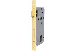YALE SECURITY Yale Serratura per porte in legno Y52X0035 ottone lucido, bordi quadri, entrata 35 mm