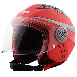 Steelbird Women's Thermoplastic Fairy Specially Designed ISI Certified Helmet Fitted with Clear Visor (Matt Berry Pink, Large 600 mm)