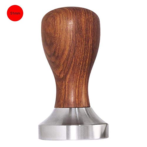 Miss-an Standard Coffee Tamper Espresso Tamper Coffee Press Tool Stainless Steel Espresso Tamper Red Sandalwood Handle Pressure Base Tampers