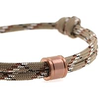 KOMIMAR Surfer Armband DESERT on RED STEEL - cool lässiger Surf Style - Freundschaftsarmband - Skater - Segeln - Geschenkidee - Handgemacht - Yachting - Skipper - Strandschmuck - DIVER - Herrenarmband - Männer Armband - Surfer - Army