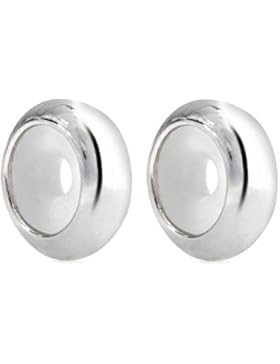 Queenberry Stopper-Perlen-Anhänger 2 Stück 925 Sterling-Silber rund, Gummi