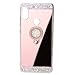 Produktbild Xiaomi Hongmi Note 5 Pro/Hongmi 6 Pro Handyhülle,Dewanxin Edelstein Gerahmt Diamant Plattiert Spiegel Ring Hongmi 5 Handytasche Protective Case Cover (Hongmi Note 5 Pro, Rosen)