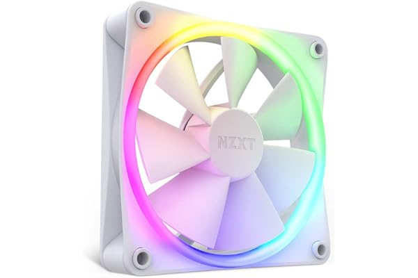 NZXT F120 Ventilateur RGB - RF-R12SF-W1 - Personnalisation avancée de l'éclairage rgb- Refroidissement silencieux - Vendu seul (contrôleur RGB requis et non inclus) - Ventilateur 120 mm - Blanc