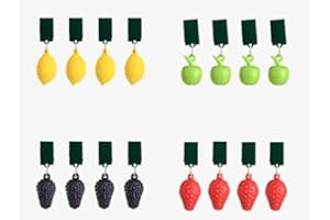 ESSCHERTDESIGN 16 STK Tischdeckenbeschwerer Obst bunt farbig Tischdeckenklammern Gewichte schwer Tischdecken Hänger Tischdeckenklammern Äpfel Zitronen Weintrauben Erdbeeren