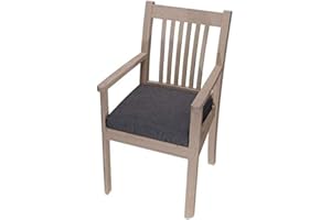 chilly pilley Poduszka na krzesło, poduszka na krzesła ogrodowe, poduszka na krzesło, zdejmowana poszewka z zamkiem błyskawicznym, zestaw 4 poduszek ogrodowych (zestaw 45 x 45 x 5 cm, szara)