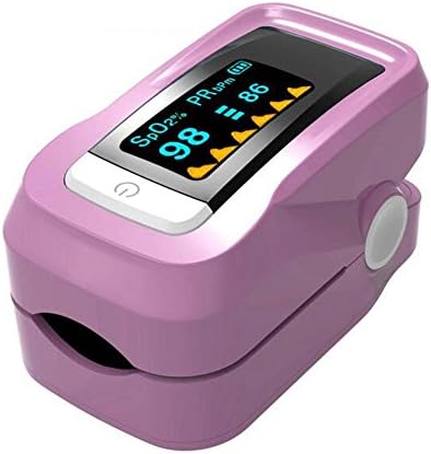 Hmhope Portable Finger Pulse Oximeter OLED Display Blood Oxygen Saturation Monitor for Children and Adults , Pink