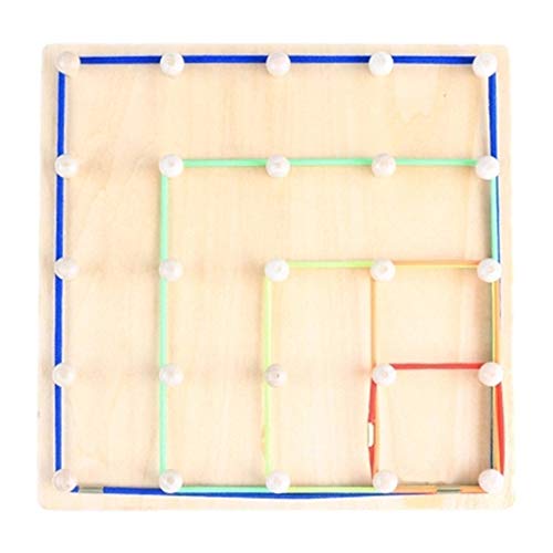 Preisvergleich Produktbild Topker Frühe Ausbildung Brett Holz Spiele Geometrische Gummiband-Mädchen-Geschenke Umweltfreundliche Math Spielzeug für Kinder Vorschul Geschenk