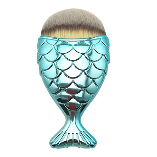 Switchali Fisch-Skala Make-up Pinsel Fishtail Bottom Pinsel Pulver Blush Make-up Kosmetik Pinsel Blau