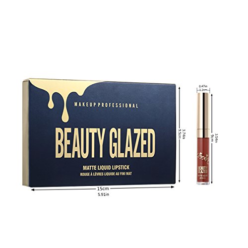 6 Stück Wasserdichte Langlebige Matte Flüssigkeit Lipgloss Lippenstift Kosmetik Make up - 2