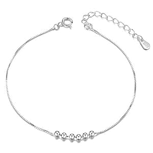 Bracelet De Cheville Shrieking En Argent 925 - Cœur Et Véritable Fleur Violette Préservée