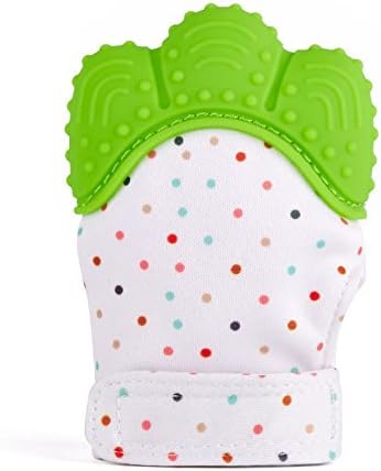 Silicone Baby Mitt Teething Mitten Teething Glove Candy Wrapper Sound Teether (Light Green)
