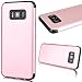 Produktbild GrandEver Samsung Galaxy S8 Hülle Hartschale 2 in 1 Grad Schutz Hardcase Einfarbig Rückschale Schutzhülle Bumper Klar Dünne Ultra Slim Rückseite Clear Case Matte Cover Handy Tasche Premium Handyhülle für Samsung Galaxy S8 Backcover - Rosegold