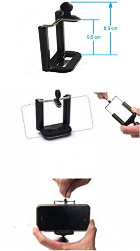 KitVision KVDVH90 - Trípode para Smartphones (con Soporte, 5.5-8.5 cm), Color Negro