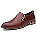Produktbild Zhulongjin Herren Vegan Vamp Dress Business Oxfords for Herren Seitlicher Reißverschluss Formelle Schuhe Kunstleder Antislip Soft Rubber Laufsohle Mode Verschleißfest (Farbe : Braun, Größe : 40 EU)