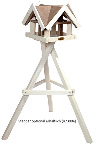 Luxus-Vogelhaus 47880e Aufwendiges Vogelhaus im „Antikfinish“-Design (gescratcht) aus lasiertem Kiefernholz mit 4 Giebeln, braun/weiß - 4